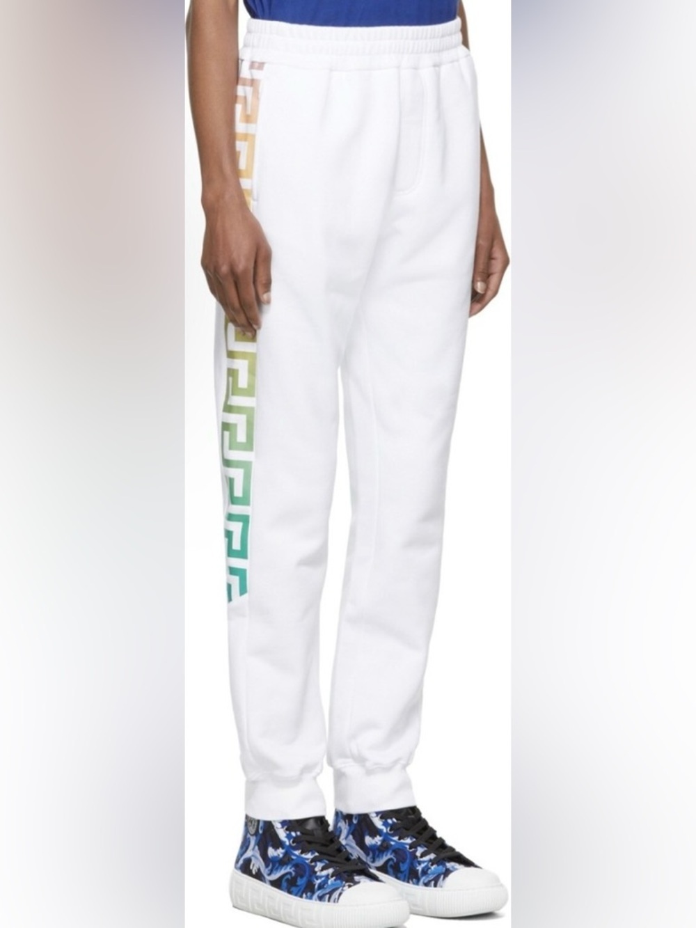 Authentic Versace Greca Sweatpants joggers multicolored striped taylor fit